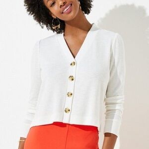 Women's White Button-Up Cardigan